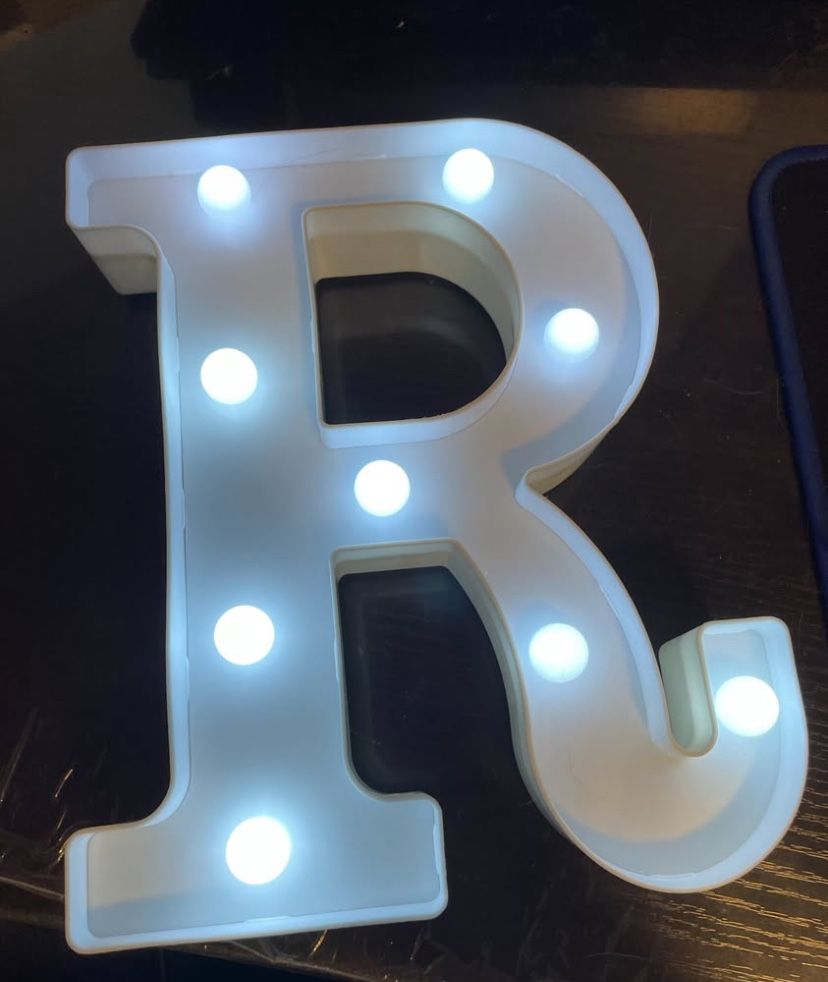 Marquee Letter R White Light Decor