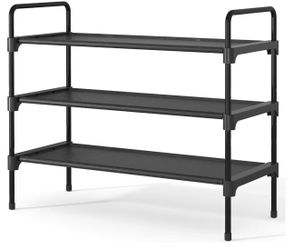Shoe Rack for Closet, Shoe Storage, 27.6" Wide - 3 Tiers, Black Shoe Organizer for Closet, Entryway, Living Room, Space-Saving Shoe Shelf, Sturdy Zapa