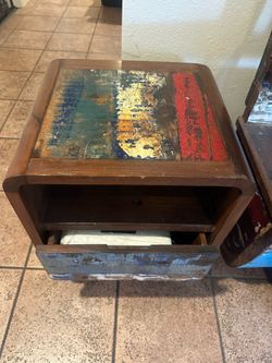 Natural Teak Wood side table