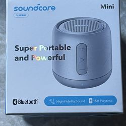 New in Box! SOUNDCORE MINI BLUETOOTH SPEAKER 15 hr PLAYTIME Hi-Fi