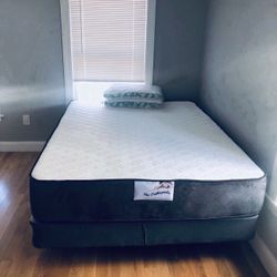 Queen thick Foam With box spring brand new delivery available 