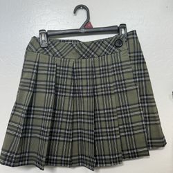 Green Plaid Skirt