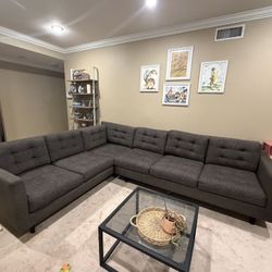 Dark Grey L  Shaped Couch