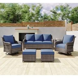 Outdoor wicker patio set 7 pieces