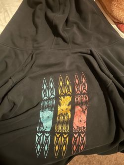 Mens Large Pokemon Zip Up Sweater(Eevee Trio)