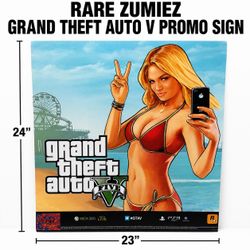 Rare Zumiez Grand Theft Auto V (GTA V) Promotional Store Display Sign – 23” x 24”