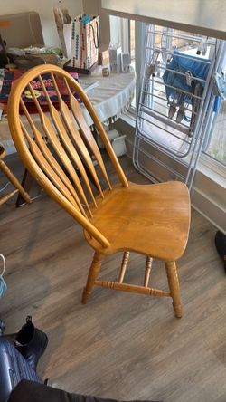 Windsor style oak dining chairs