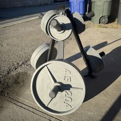 Olympic Weight Set w/ Rack 