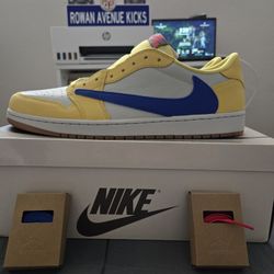 Travis Scott X Jordan 1 Retro Low OG SP "Canary" Men's Size: 15 Wmns Size: 16.5