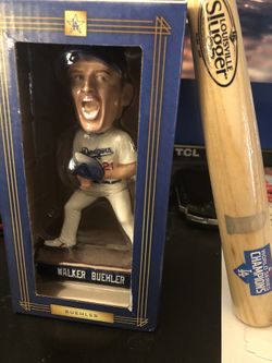 Bobble Head And Dodger Mini Bat