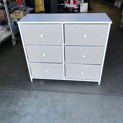 6 Drawer Fabric Dresser Chest With Metal Frame 
