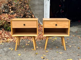 Wood Nightstands - Set of 2