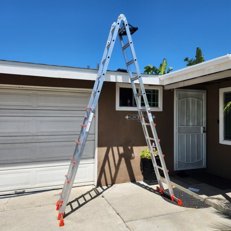 New Aluminum Multifunctional Ladder 6- 22 Ft. Escalera De Aluminio Multifuncional