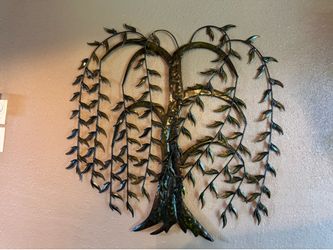 Large Metal wall sculpture, weeping willow tree