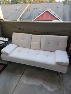 White Leather Futon