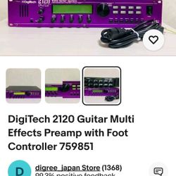 Digitech 2120 Artist Valve Guitar System  Multi Effect Processor PreAmp with DigiTech ControlOne Pedal. Tested & Works Great . Comes with a Power Cabl