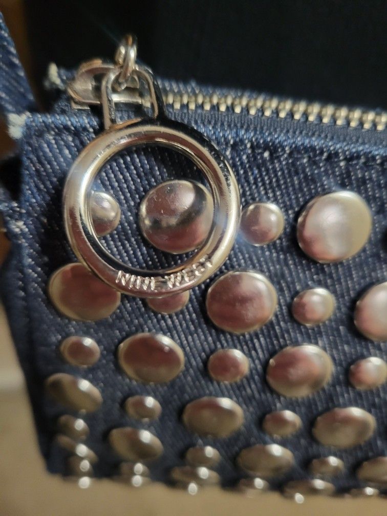 Woman's Denim Studded Handbag
