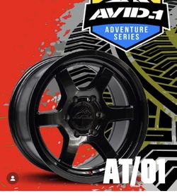 17X9 Flow Forged 6X139.7 Avid.1 Adventure Series AT01 Black Tacoma 4Runner Bronco Wheels (4)