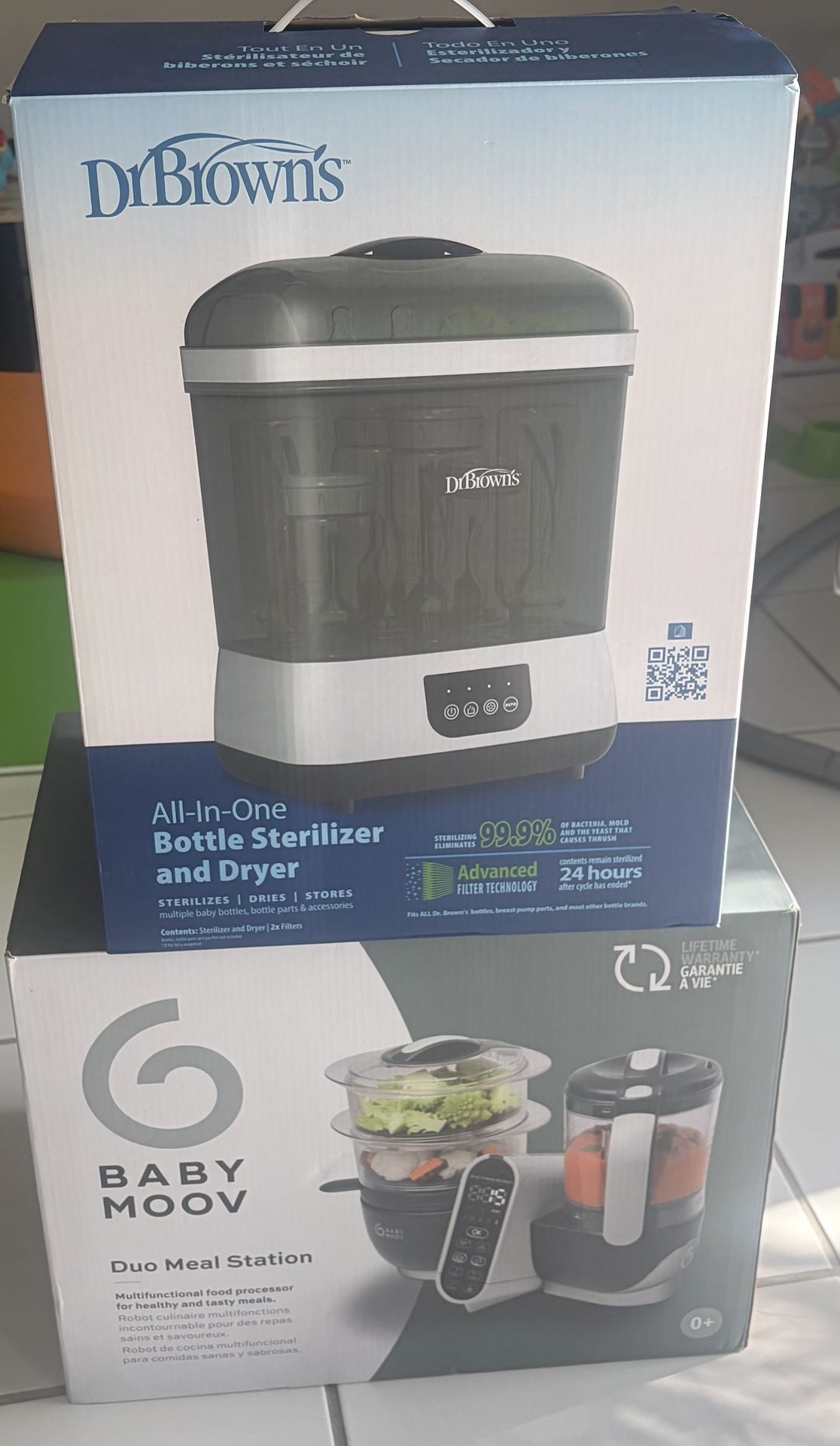 Baby Moov Food Station & DR Browns Bottle Sterilizer