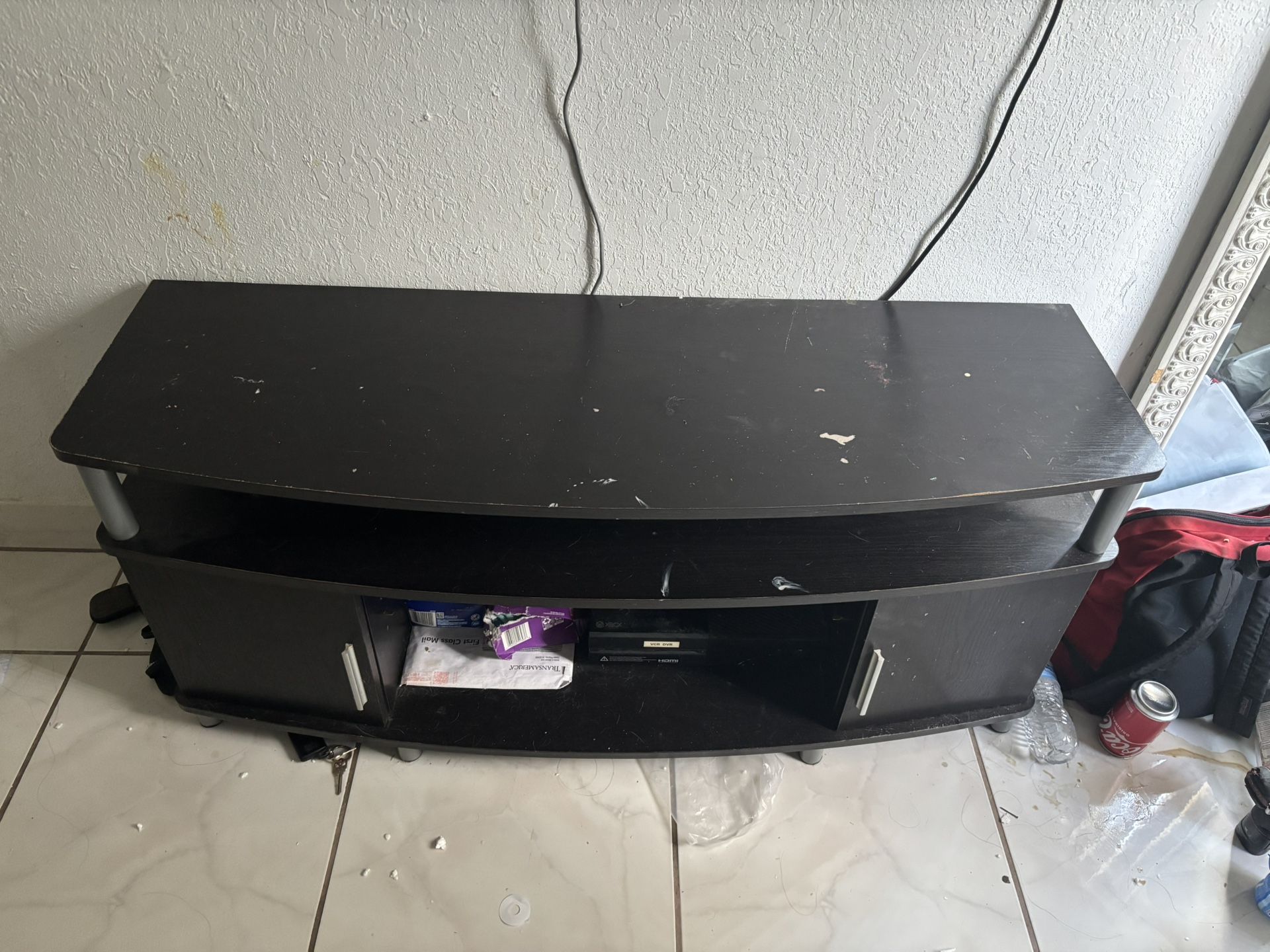 Black TV Stand with Storage – Great Deal!