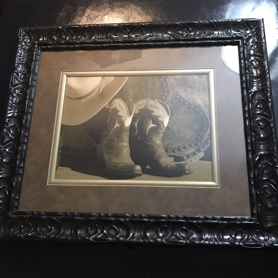 Framed Art: Sepia Boots