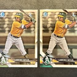 2018 Bowman Chrome Draft LAWRENCE BUTLER 1st Bowman Prospect #BDC-4 LOT x 2 A’s