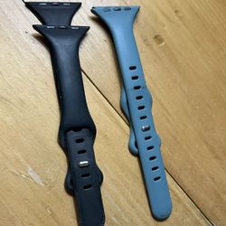 Apple Watch Sport Bands 2 Different Color Bands Black and Blue