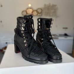 Christian Louboutin Leather Combat Boots 
