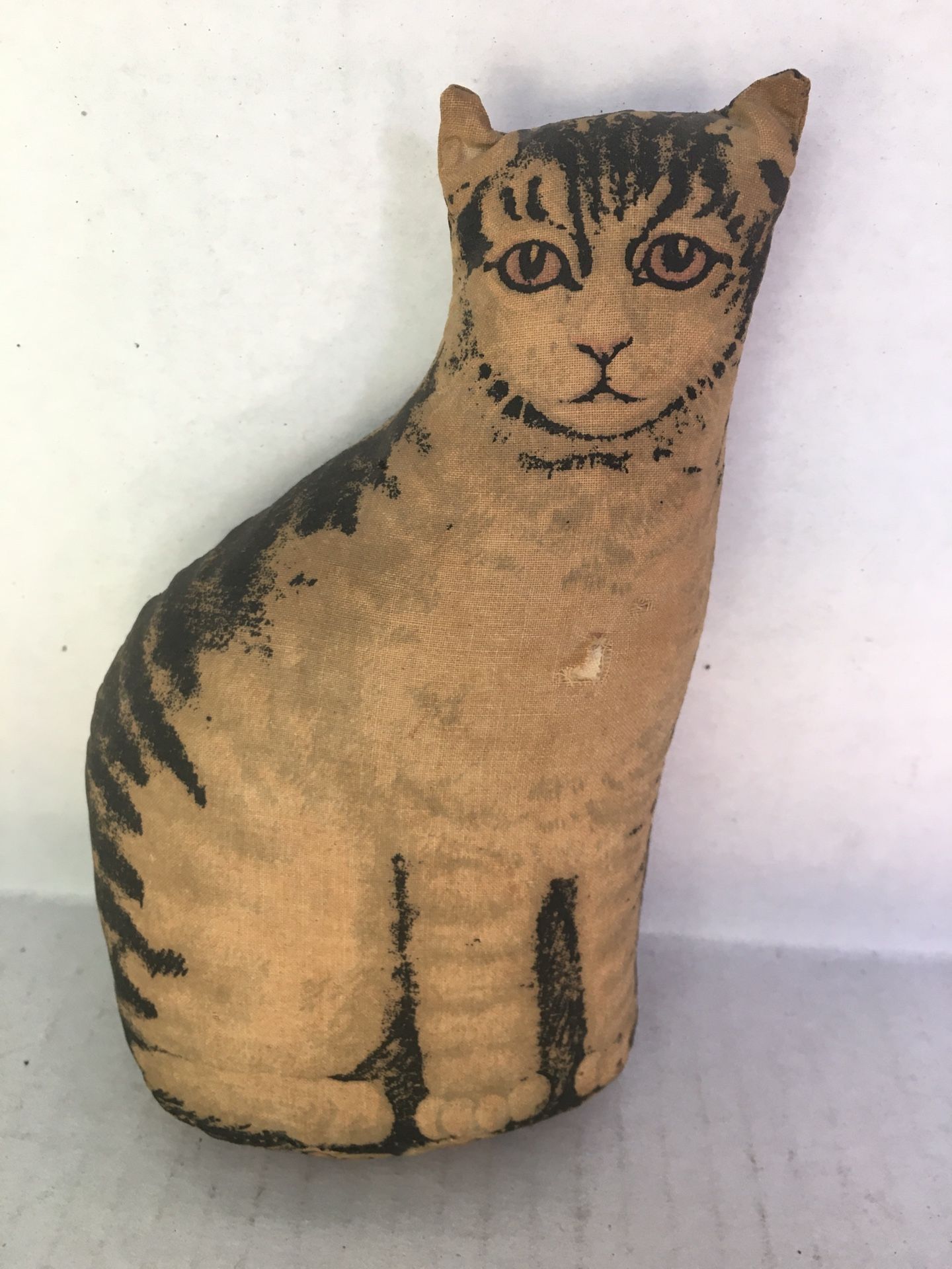 Vintage Primitive Tabby Cat Pillow Doll 1892 reproduction Litho Rag Doll Pillow- Country Cottage Prim Country Decor
