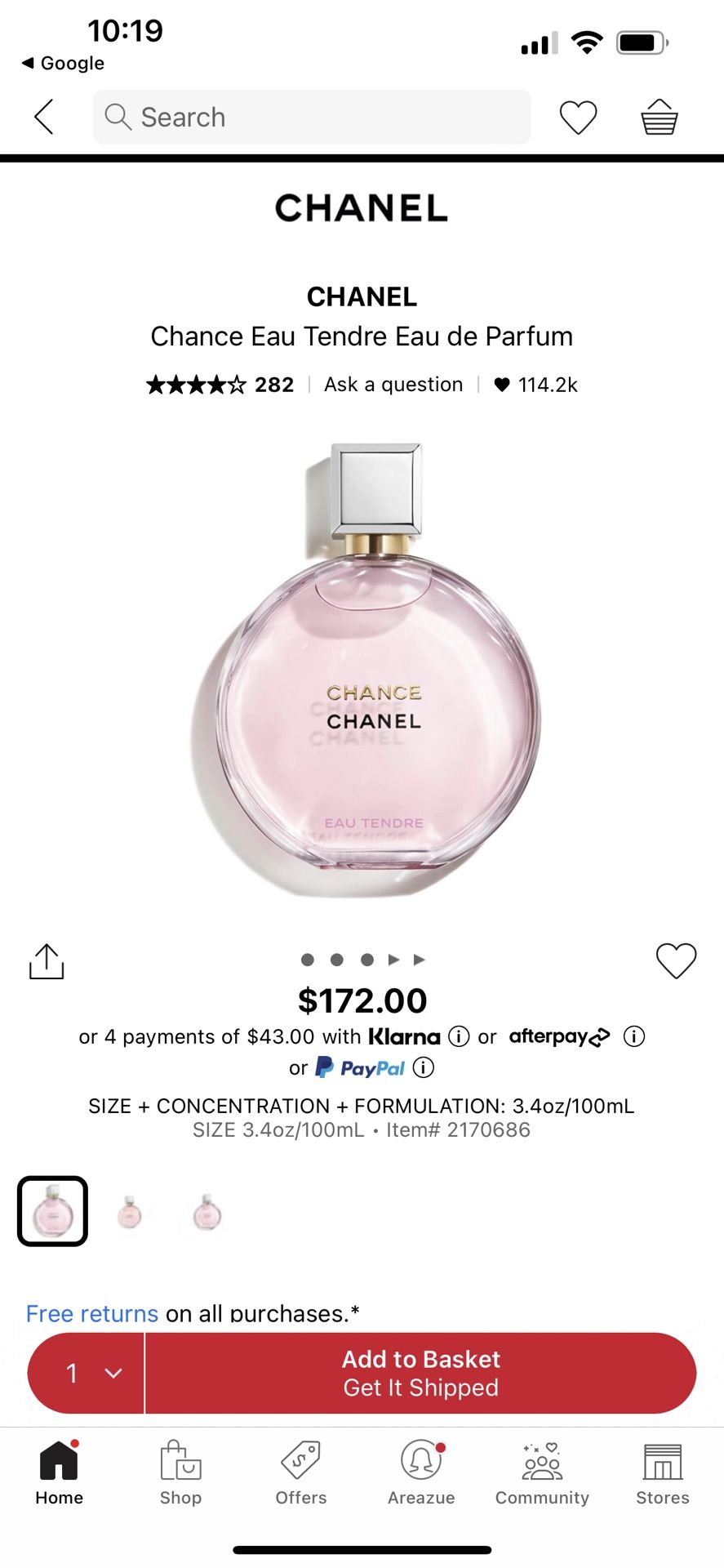 CHANEL Chance Eau Tendre Perfume