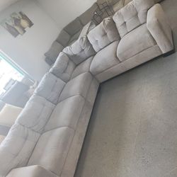 Grey Fabric Sectional 