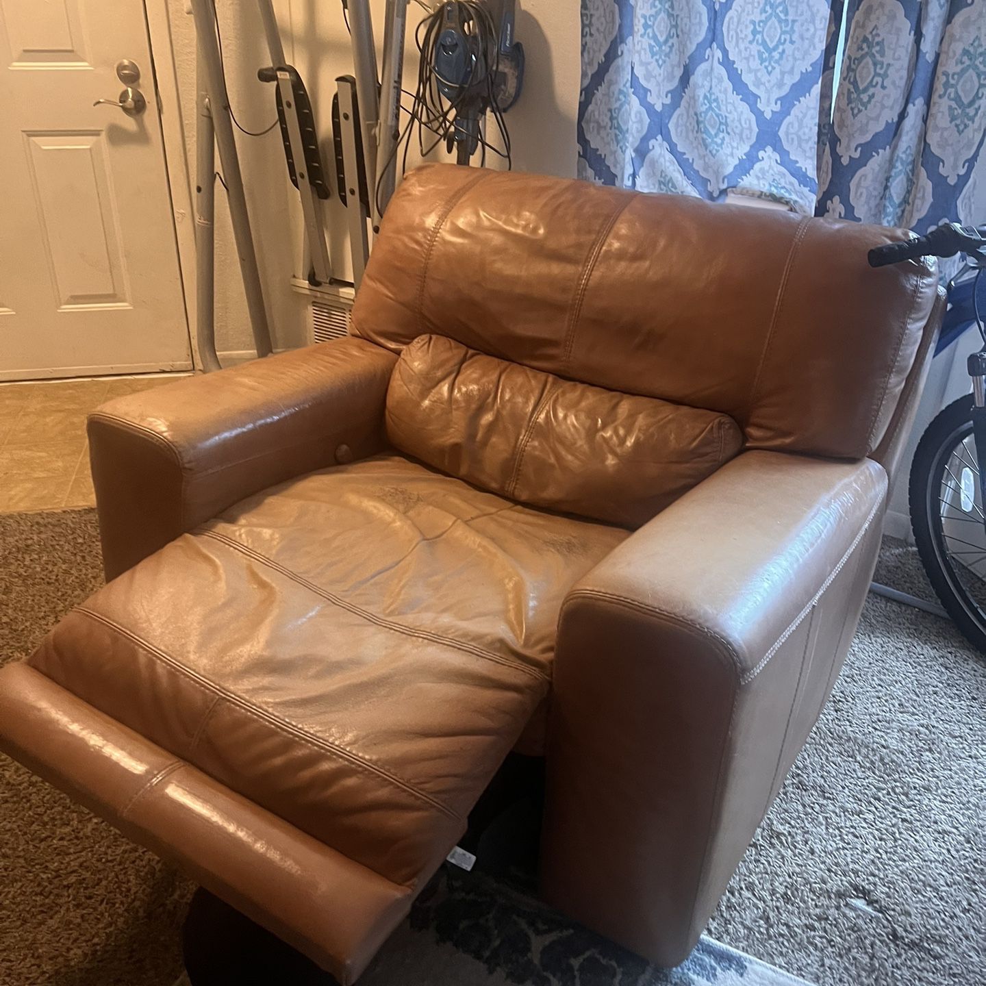 Leather golden Recliner 