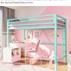 Aqua Green beautiful Space Saving Loft bed 
