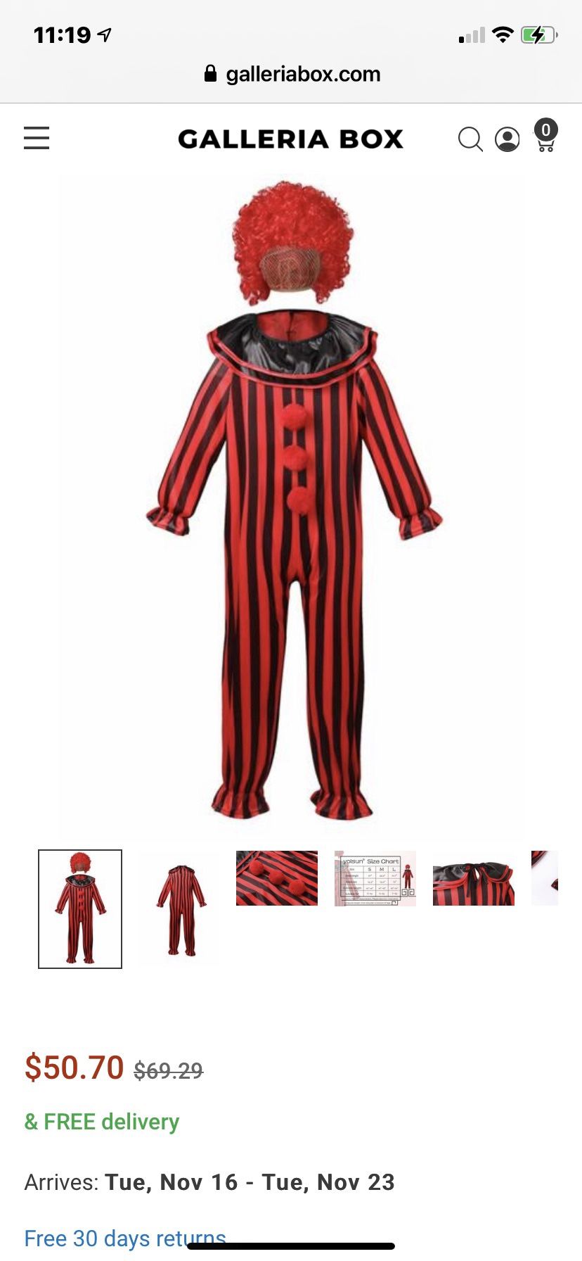 Clown costume adorable. Never worn new without tags. A little wig is not included. Child size medium