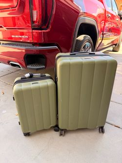 Olive Green Hard Shell Luggage Set of 2