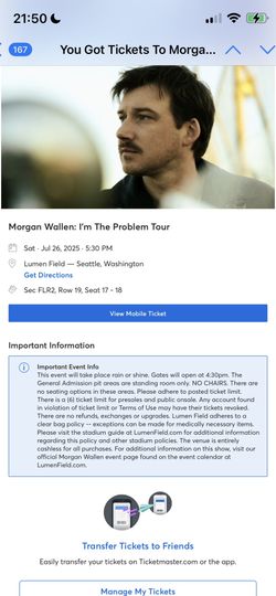 Morgan Wallen Floor Tickets