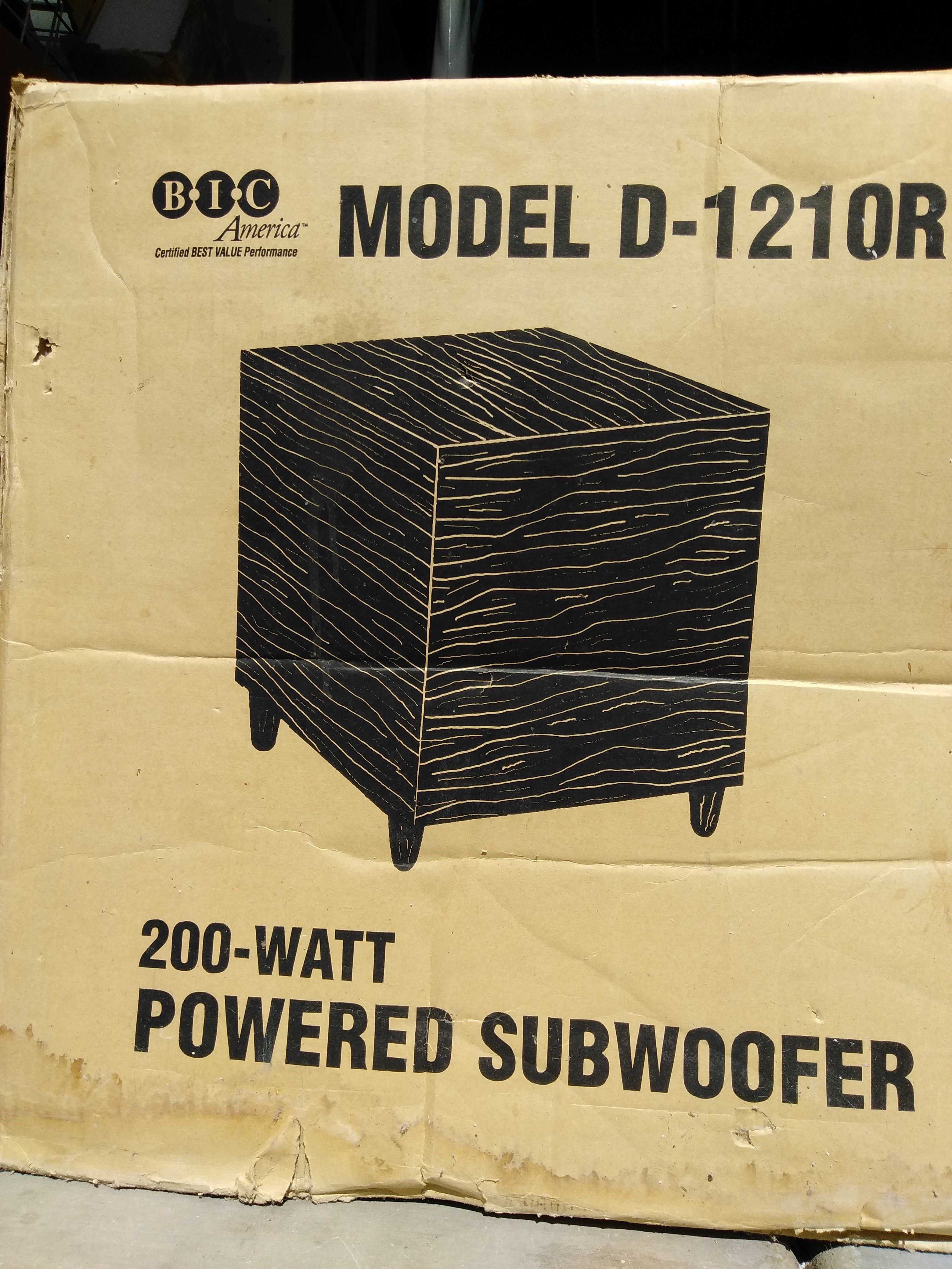 (Brand New) BIC America 12" 200 Watt Powered Subwoofer Model D-1210R