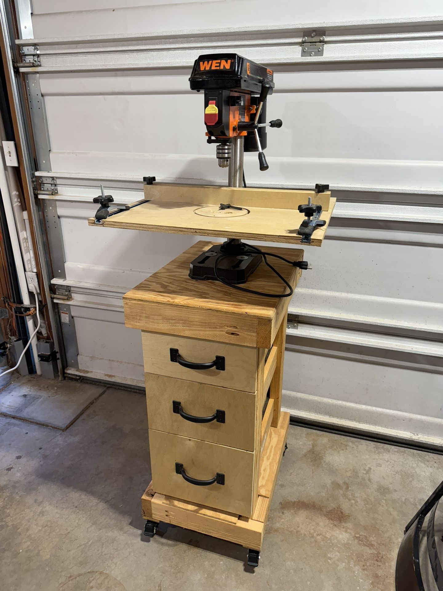 Wen 8” Drill Press + Fence And Cart