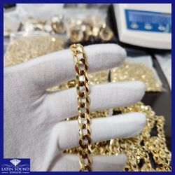 14k Gold Curb Link Chain - Cadena eslabon plano 14k