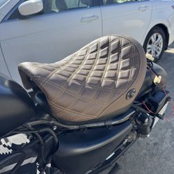 For Sale: Saddlemen Renegade Solo Seat – Lattice Stitched, Brown (Heated) – Fits ’13-’17 Softail