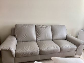 Authentic Dania Genuine leather  Cream Couch-New