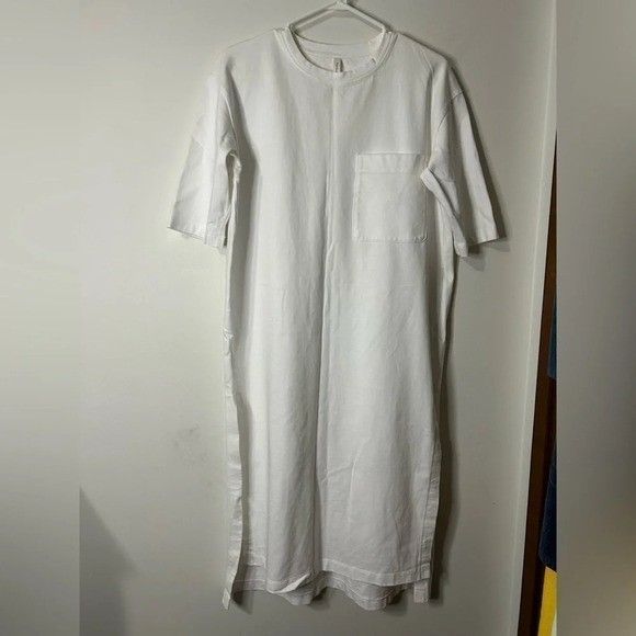 Babaton White Long T Shirt Dress