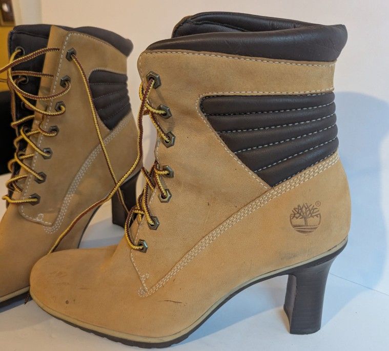 🥾 Authentic Timberland Heeled Boots – Size 8.5 – Never Worn!