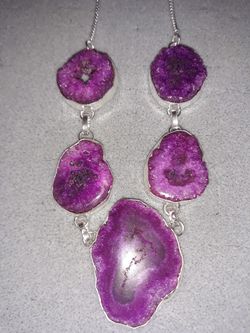 Beautiful Pink Solar quartz necklace