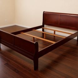 Solid Wood Sleigh Bed Frame- King Sized 