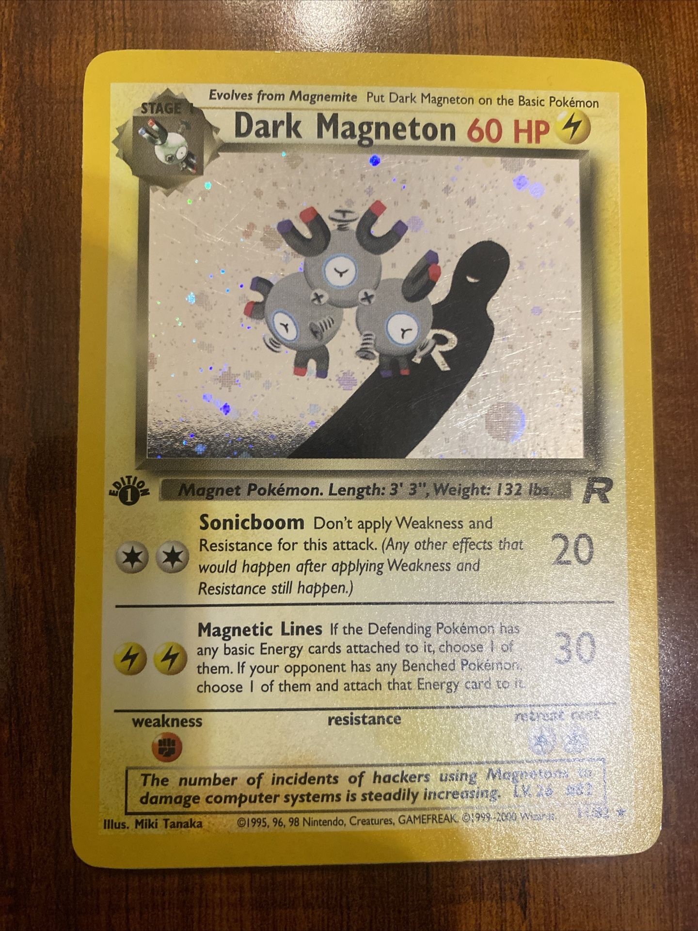 Pokemon Dark Magneton 11/82 1st Edition Team Rocket Vintage Rare Holo LP 🧲
