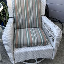 White Outdoor Swivel Rocker