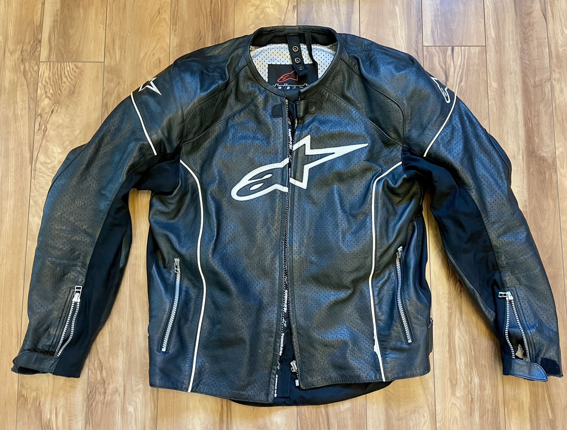 Sports Bike Men's Alpinestars Tz-1 Reload Perforated Leather Jacket Size USA 46 EU 56