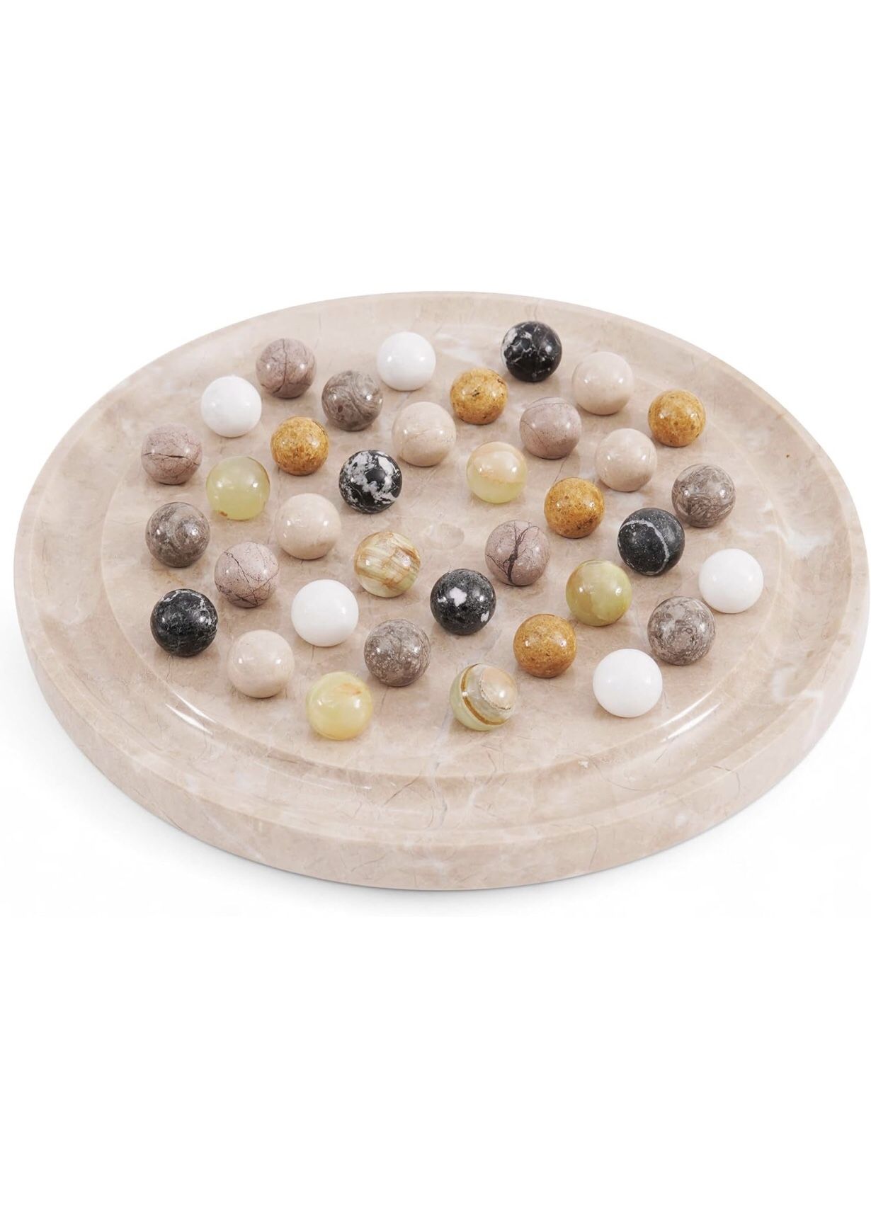 Radicaln Marble Solitaire Board Game 10" Inches Verona Handmade Brain Teaser Puzzle Game