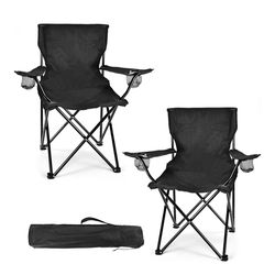 Set of 4 lightweight camping / picnic chairs 250 lbs weight capacity with cup holder